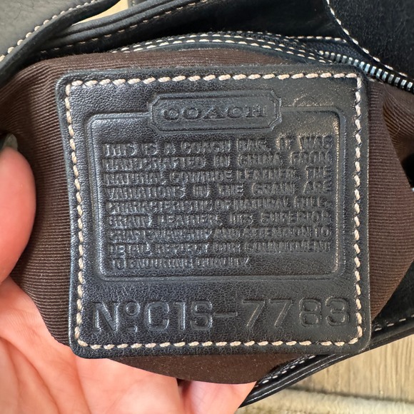 Vintage Coach Y2K Hamptons Hobo Shoulder Bag Black/Brown Leather 7788 EUC - Picture 10 of 12